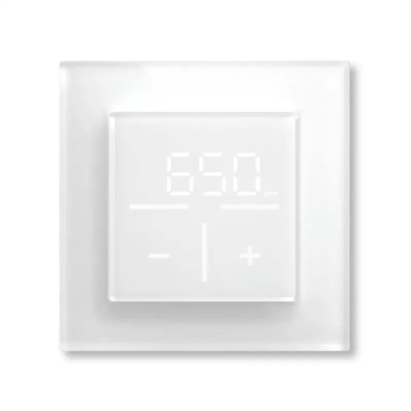 Stikla sienas termostats Homematic IP 161333A0 ar CO2 sensoru, digitāls RF, 230 V, 54,5×54,5×29 mm
