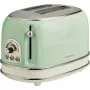 Ariete 155 Design 2 Slice Toaster ar sviestmaižu turētājiem, 6 grauzdēšanas līmeņi, 810 W, nerūsējošā tērauda korpuss, noņemama drupatu paplāte, pasteļzaļš