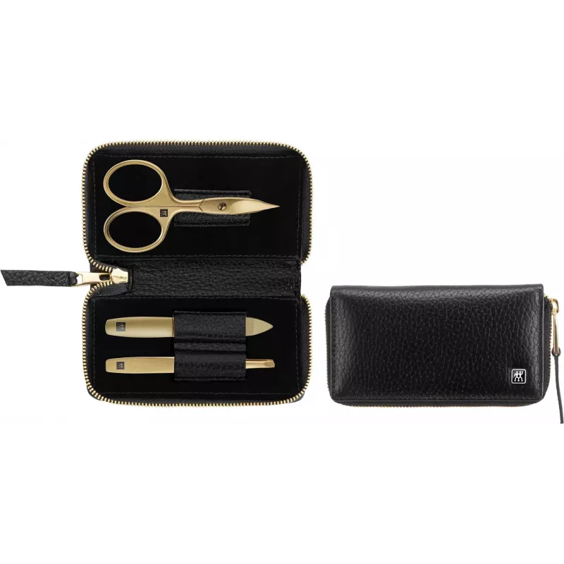 Manikīra komplekts ZWILLING Twinox Gold Edition 97747-004-0 — 3-daļīgs melnā ādas futlārī