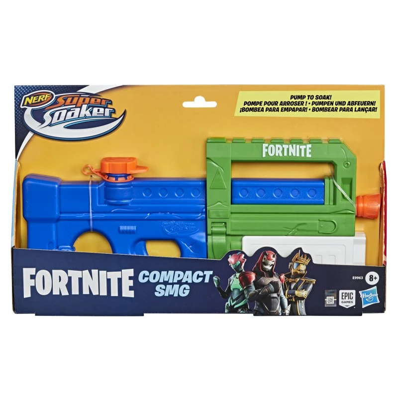 Ūdens pistole NERF Super Soaker Fortnite Compact SMG 2023 modelis (rotaļu ūdens šāvējs)