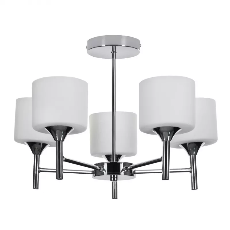 Klasiska lustra-piekaramā griestu lampa Activejet MIRA Chrome 5xE27 viesistabai