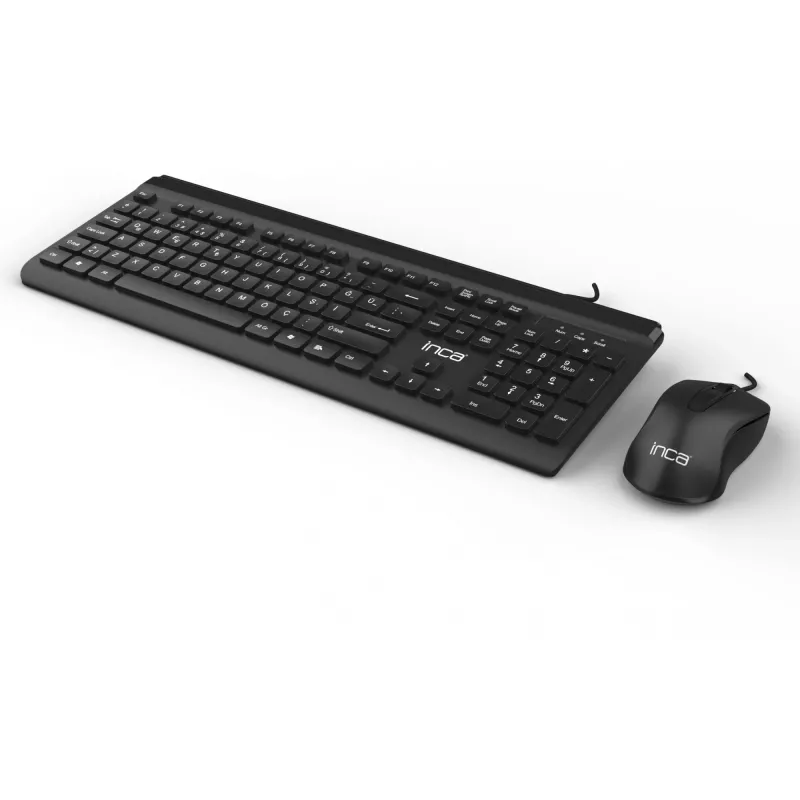 Inca IMK-377 tastatūra ar peli iekļauta biroja USB turku melna