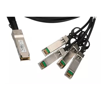 QSFP+ DAC kabelis Extralink 40Gbps uz 4×10Gbps, 3 m, 30AWG, QSFP+ tēviņš–tēviņš