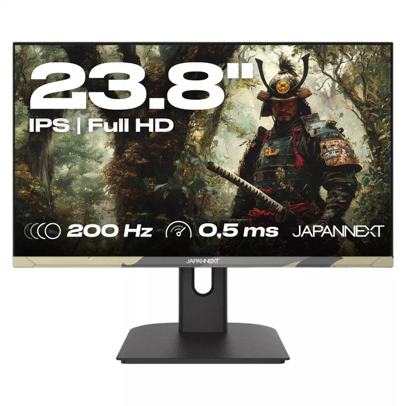 JAPANNEXT JN-IPS238FHD200F-HSP-CAMO datora monitors 61 cm (24 collas) 1920 x 1080 pikseļi Full HD LCD melns