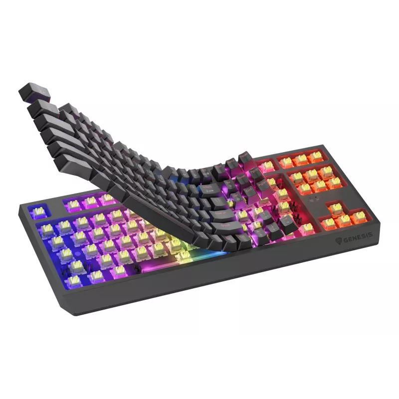 GENESIS Thor 230 TKL klaviatūra spēlēm USB + RF Wireless + Bluetooth QWERTY US English melna