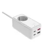 Strāvas pagarinātāja adapters FIXED FIXCS65-1.5-WH ar 2× USB-C PD 65W un 2× USB-A pieslēgvietām