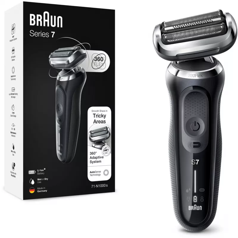 Braun Series 7 71-N1000s folijas skuveklis, melns