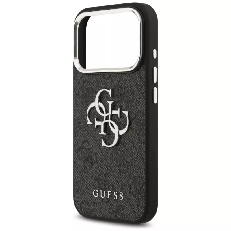 GUESS | Hardcase 4G | Aizmugurējais vāciņš | iPhone 17 Pro Max | Apple | Ekoloģiskā āda/PC/Plastmasa/TPU | Melns