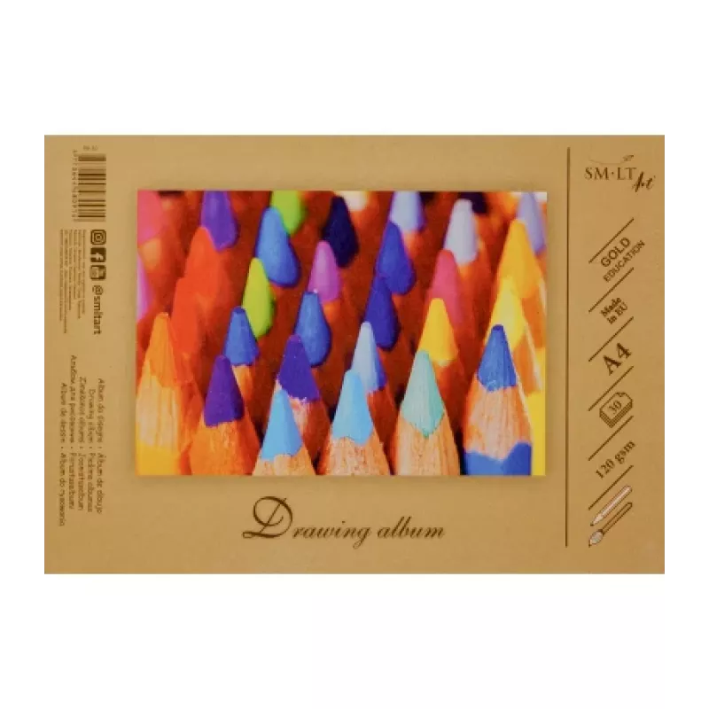 Zīmēšanas bloks SMLT, A4, 120 g, līmēts (30) 0708-209