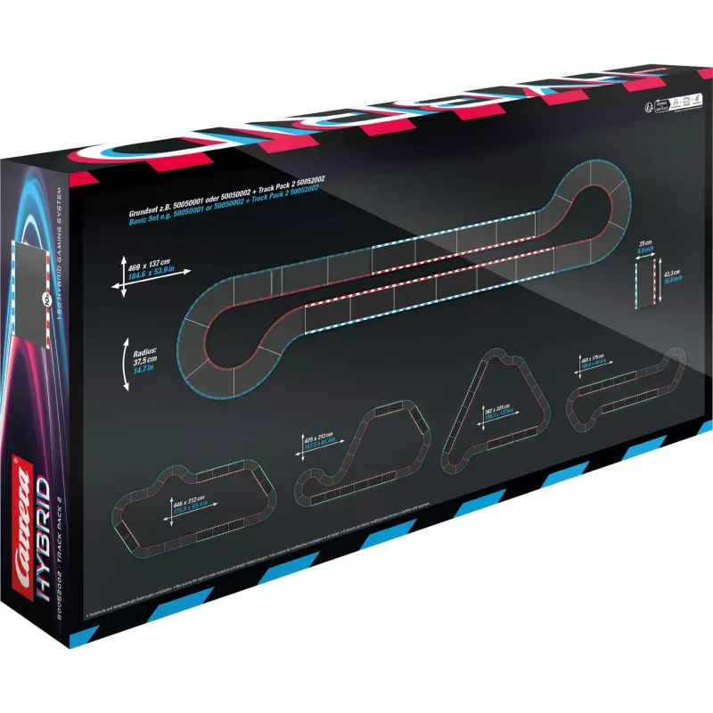 Slotu trases paplašināšanas komplekts CARRERA Hybrid Track Pack 2 Extension / Car Set