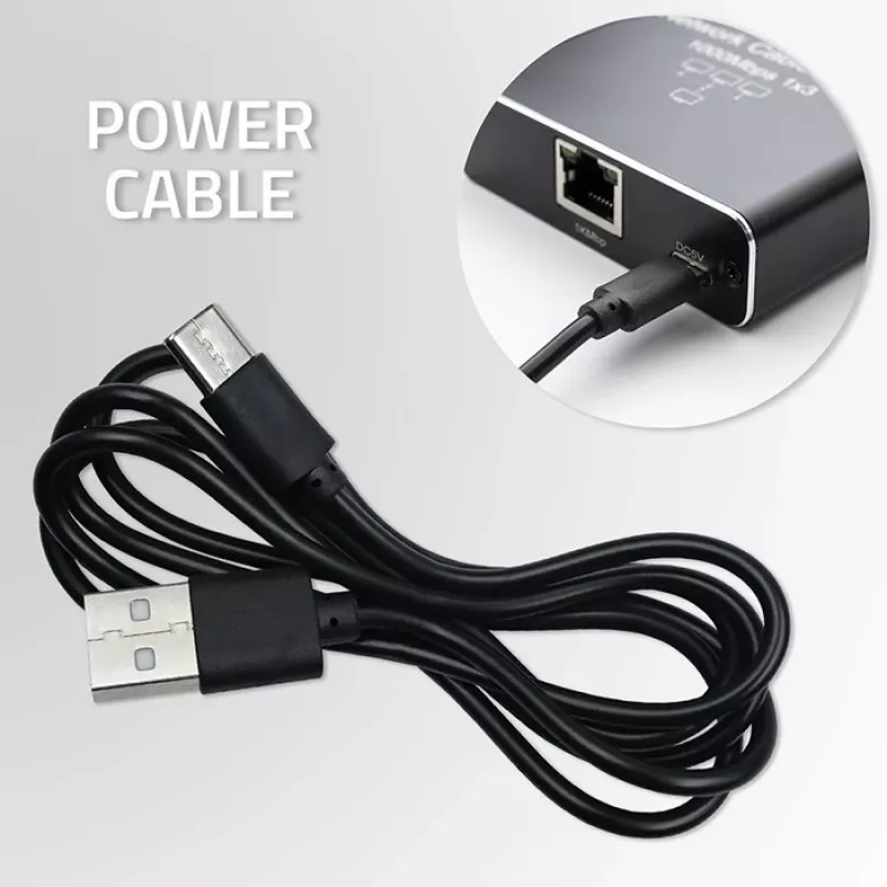 Ethernet mini slēdzis QOLTEC 52293 1x4 RJ45, 1-ieeja 4-izejas nepārvaldāms tīkla sadalītājs