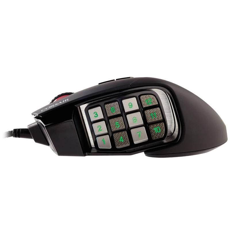 Corsair Gaming pele Scimitar RGB Elite Optical Wired 17 taustiņi 18000 dpi melns