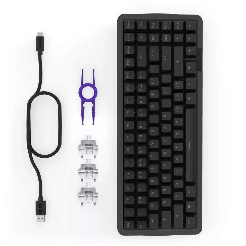 FUNCTION Elite MiniTKL, spēļu tastatūra melna, DE izkārtojums, NZXT Swift