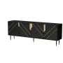 Chest of drawers cama meble Cama 4D MOUNTAIN 204x40x72 cm — Melns & gold, MDF/particle board