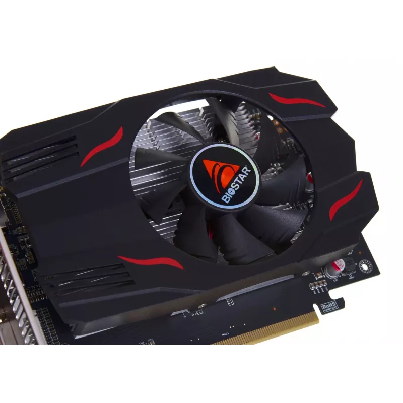 Grafikas karte BIOSTAR Radeon RX 550 4 GB GDDR5, 1100 MHz GPU, 6000 MHz atmiņa, 128 bitu, PCIe 3.0, viens ventilators