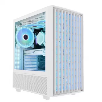 PC case MODECOM BREEZE ARGB Flow MIDI Melns — ATX, 3x140mm front + 1x140mm rear, tempered glass, USB-C