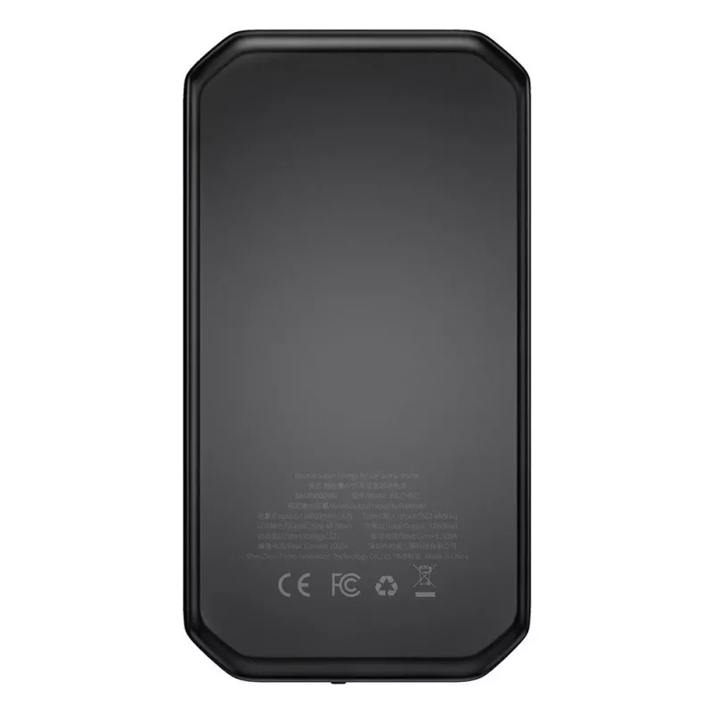 Baseus BS-CH001 - iedarbināšanas ierīce, pastiprinātājs 10000 mAh 12V (1000 A / 500 A) + krokodilsavienojumi (melns)