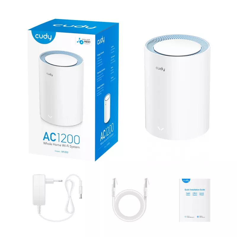 Mesh sistēma Cudy M1200 Dual-band Wi-Fi 5 802.11ac Balta