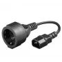 Microconnect PE130075 strāvas kabelis melns 0,23 m C14 savienotājs