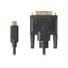 Video kabeļa adapteris LANBERG CA-CMDV-10CU-0030-BK, USB Type-C uz DVI-D, 3 m, melns