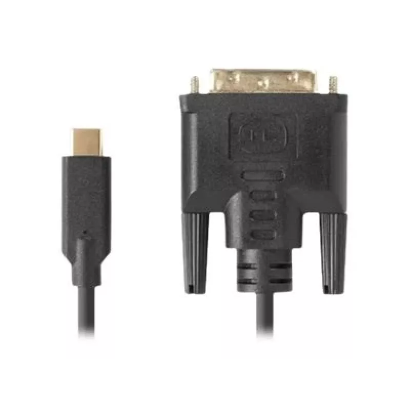 Video kabeļa adapteris LANBERG CA-CMDV-10CU-0030-BK, USB Type-C uz DVI-D, 3 m, melns