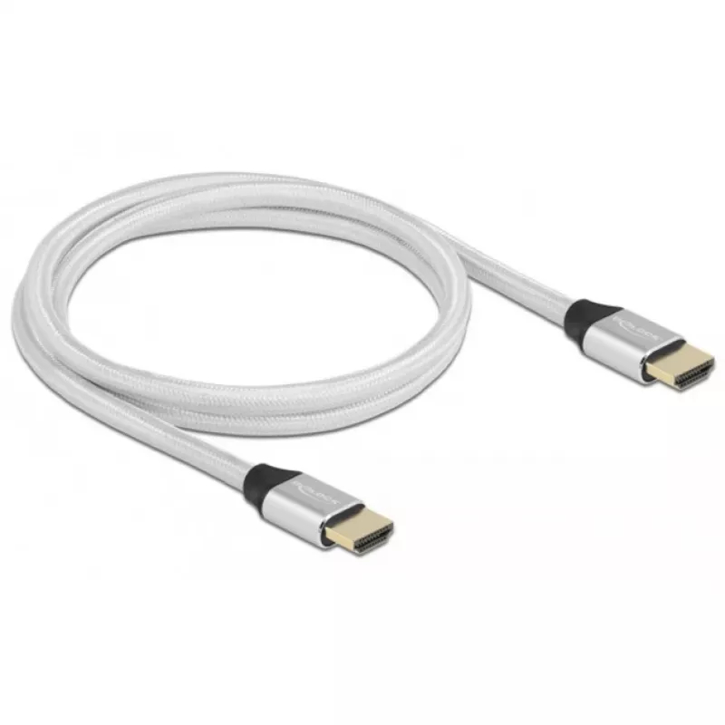 HDMI kabelis DeLOCK Ultra High Speed 48 Gbps 8K 60 Hz Sudraba 1 m