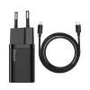 Baseus Super Si Quick Charger 1C 20W ar USB-C kabeli Lightning (1m, melns)