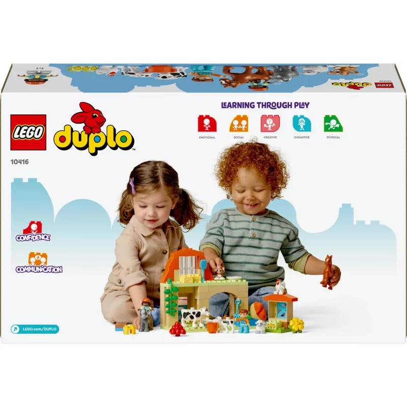 Konstrukciju rotaļlieta LEGO DUPLO Lauku dzīvnieku aprūpes komplekts 10416 — 74 gabali, 2 minifigūras, vecumam no 2 gadiem