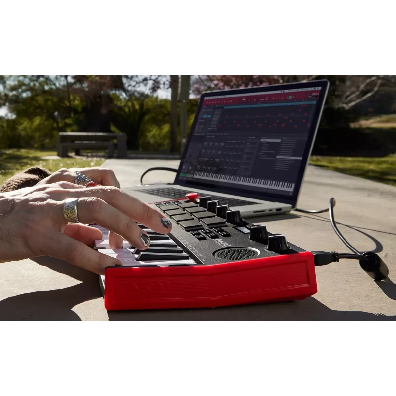 MIDI tastatūra Akai MPK Mini Play Mk3 25 taustiņi USB Melns Sarkans