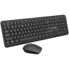 Bezvadu tastatūras un peles komplekts CANYON CNS-HSETW02-UK/US Melns Velvet — kompakts bezvadu komplekts ar USB uztvērēju