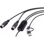 Renkforce RF-6439636 USB, MIDI adapteris [2x DIN spraudnis 5 kontaktu - 1x USB-C®, USB-A] Melns 2 m (RF-6439636)