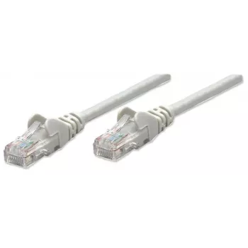 Intellinet tīkla kabeļa vads, Cat5e, 5 m, pelēks, CCA, U/UTP, PVC, RJ45, zeltīti kontakti, bezķeru savienotājs, ar aizsarguzmavu, mūža garantija