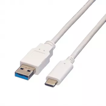 VALUE - USB kabelis - USB 3.0 (M) uz USB Type C (M) - 5 V - 900 mA - 50 cm - Balts (11.99.9010)