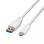 VALUE - USB kabelis - USB 3.0 (M) uz USB Type C (M) - 5 V - 900 mA - 50 cm - Balts (11.99.9010)