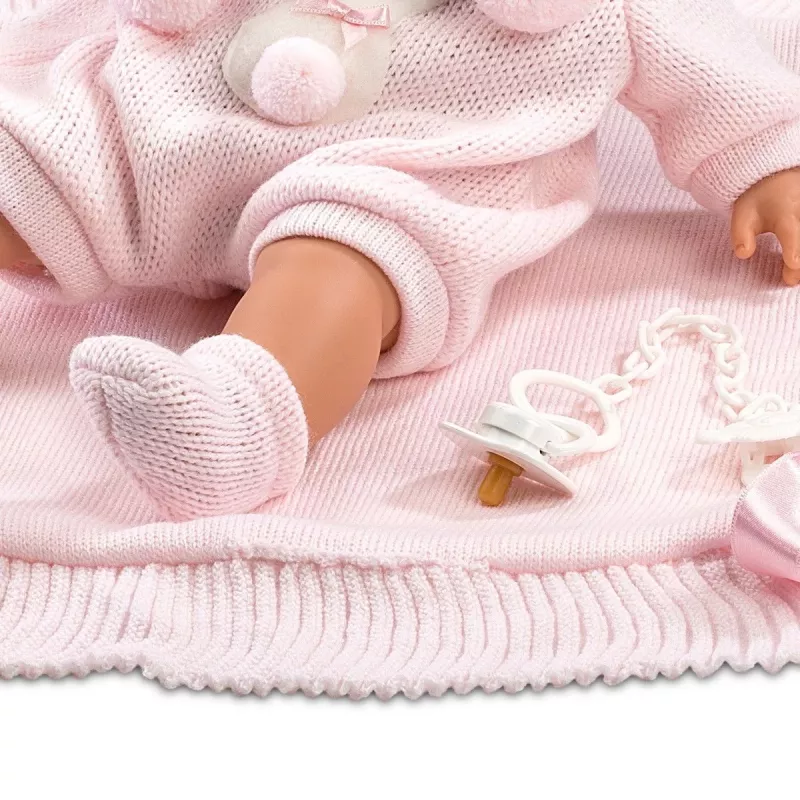 Llorens lelle Raudošā lelle 38938 Izgatavota no rozēm, 38 cm dzīvīga mazuļa lelle
