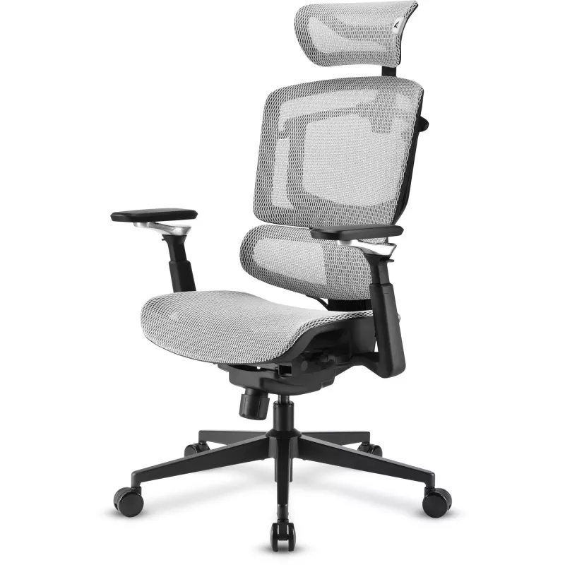 Biroja krēsls Sharkoon OfficePal C50M — polsterēts sēdeklis, sieta atzveltne, melns, atzveltne 49×63 cm, sēdekļa platums 50 cm