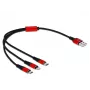 Delock 3 in 1 uzlādes kabelis - 30 cm
