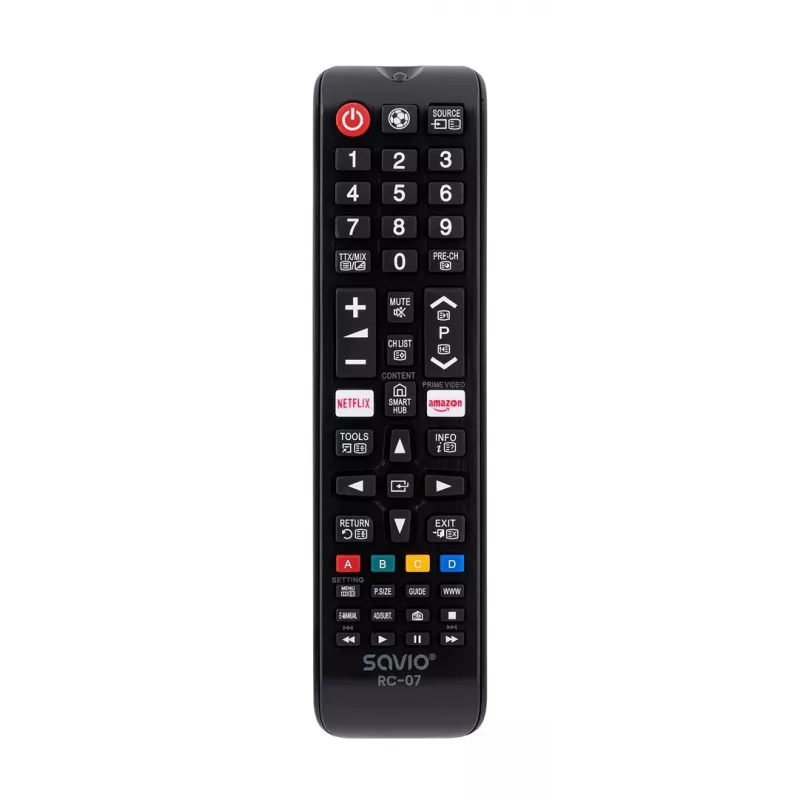 SAVIO tālvadības pults RC-07 Samsung televizoriem, IR bezvadu, melna, spiedpogas