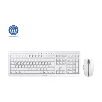 CHERRY Stream Desktop tastatūra ar peli biroja lietošanai RF bezvadu QWERTZ vācu valoda balta