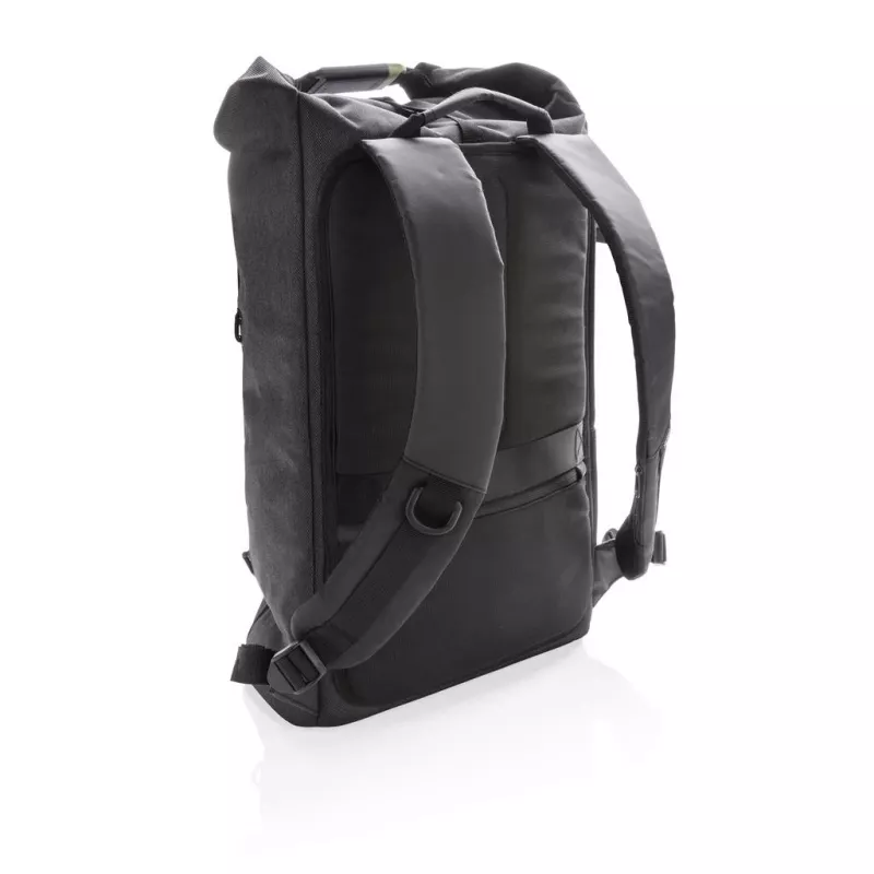 Mugursoma XDDESIGN Urban Lite Melna — 21 L (paplašināma līdz 27 L), nodalījums 15,6 collu klēpjdatoram, ūdensnecaurlaidīga, ratiņu siksna