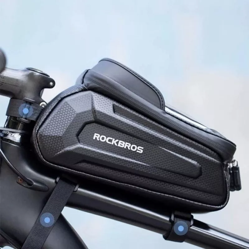 Rockbros B68 Velosipēda rāmja soma Tālruņa kabata 1,7 l Melna