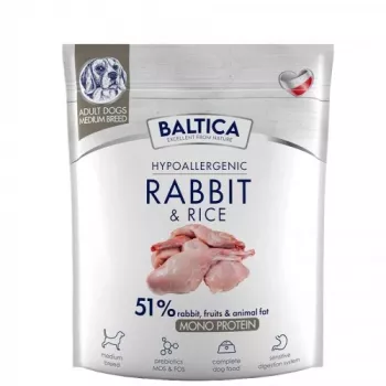 BALTICA Nutraceutic Hypoallergenic M truša ar rīsiem - sausā suņu barība - 1 kg