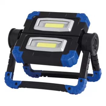 Darba gaisma RealPower 463617 prožektors, LED 10 W, 2 spuldzes, baterija AA, IPX2, melna