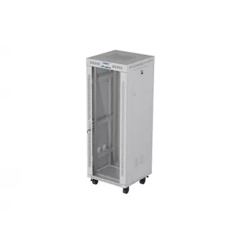 LANBERG 19 collu 32U stāvošs statīva skapis 600×600 mm pelēks ar perforētām durvīm un LCD (plakanais iepakojums)