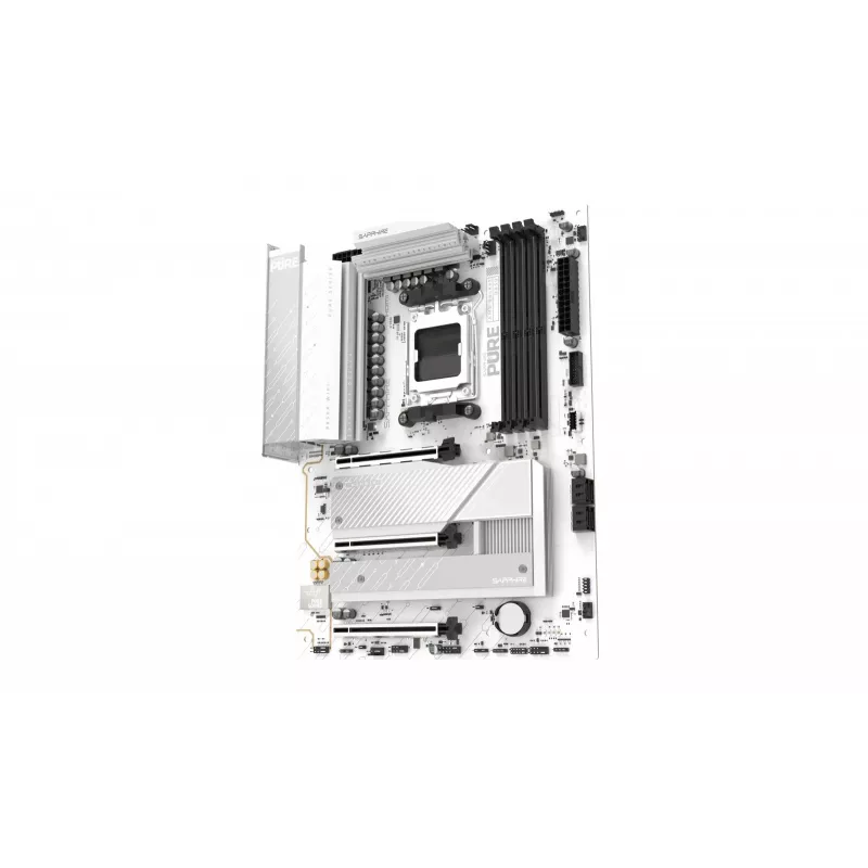 Mātesplate Sapphire PURE B850A WIFI7 ATX — B850 mikroshēmojums, Wi‑Fi 7, DDR4 atbalsts