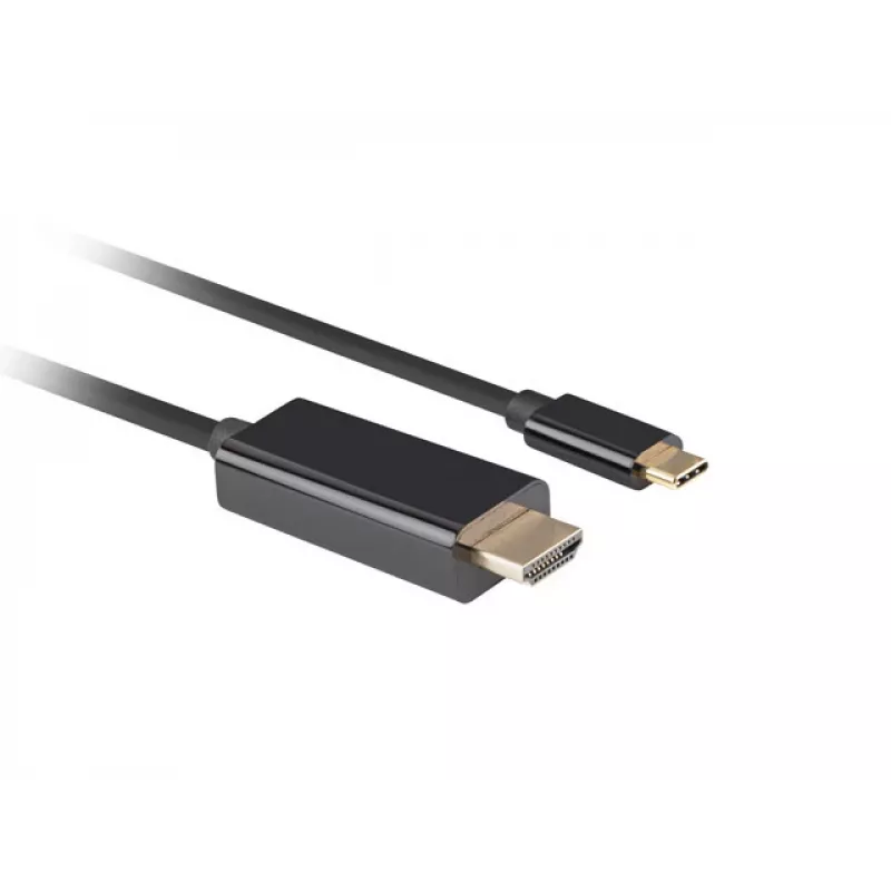Video kabeļa adapteris LANBERG CA-CMHD-10CU-0030-BK, USB Type-C uz HDMI 2.0, 3 m, 18 Gbit/s, 4K