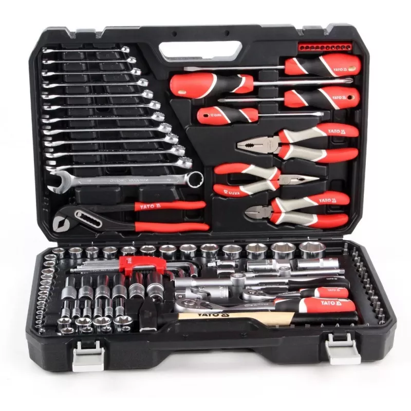 Yato YT-38901 XXL uzgriežņu atslēgu/instrumentu komplekts, 1/4–1/2 collas, 122 gab.