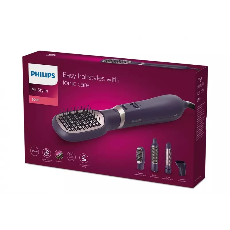 Philips 3000 sērija BHA313/00 matu veidošanas ierīce Karstā gaisa suka Melna 800 W 1,8 m