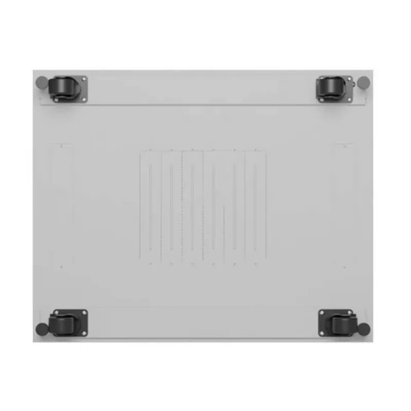 Rack cabinet LANBERG FF01-8047-12SL 47U 800x1000 mm pelēks ar priekšējām un aizmugurējām stikla durvīm un LCD paneļa vietu