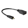HDMI kabelis DeLOCK 65391 0.23 m A tipa uz D tipu melns
